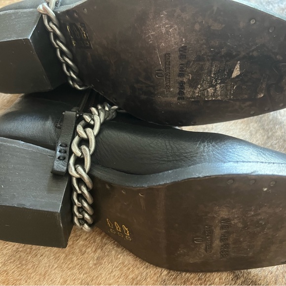 We The Free Black Leather Combat Boots with Chain - Picture 4 of 5